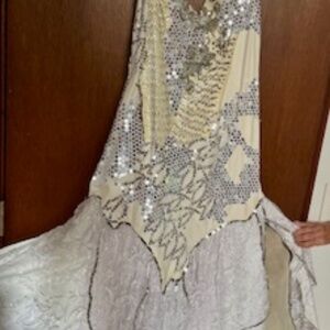 Off White Beaded Gown